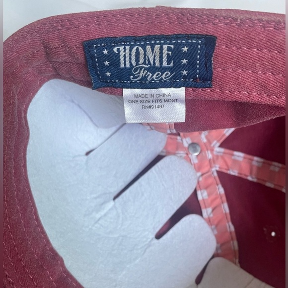 Home Free California Hat | Vintage Maroon Distressed Baseball Cap Adjustable - Picture 3 of 7